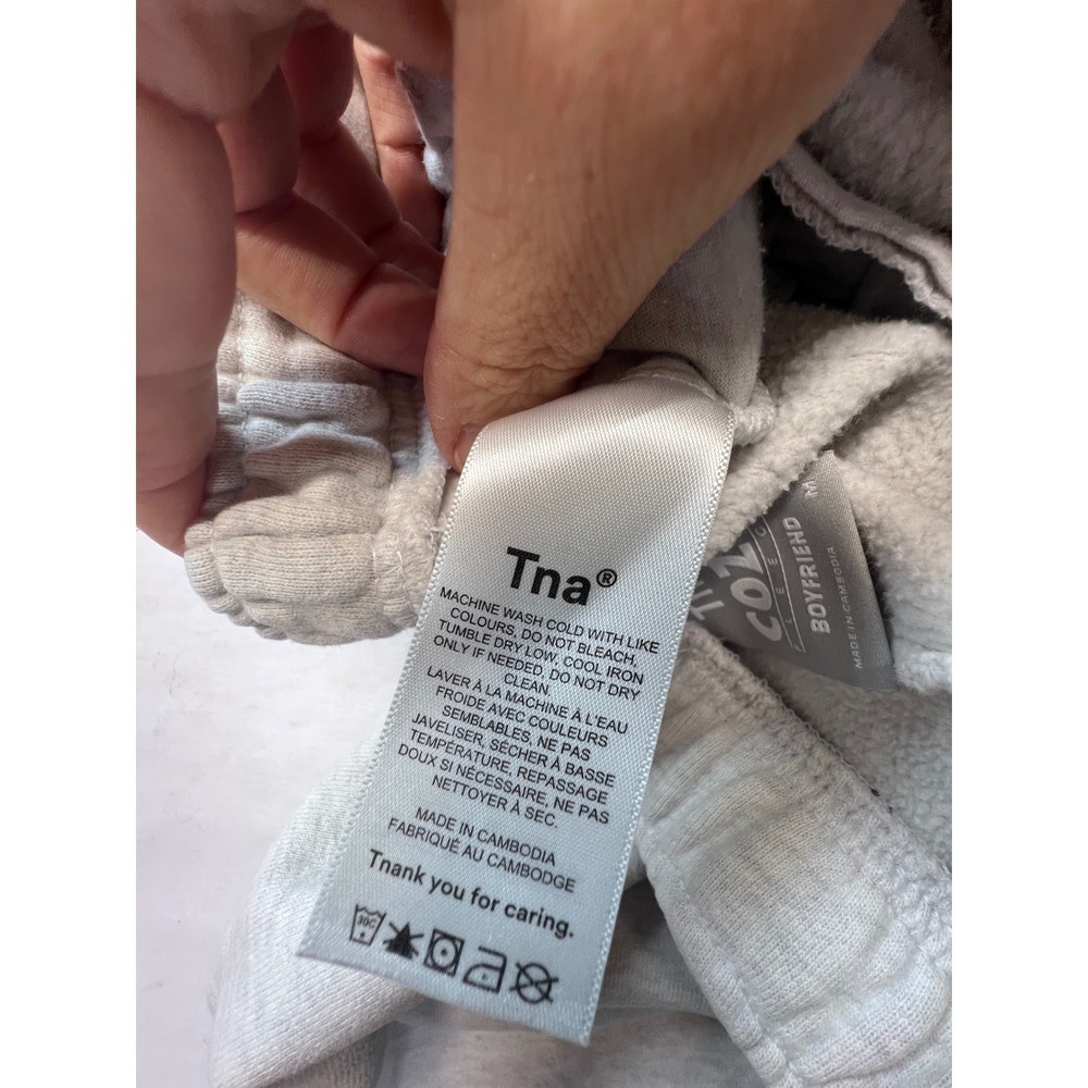 TNA Aritzia Cozy Boyfriend fleece Gray joggers- M - Picture 10 of 11